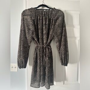 Black polka dot shift dress | size small